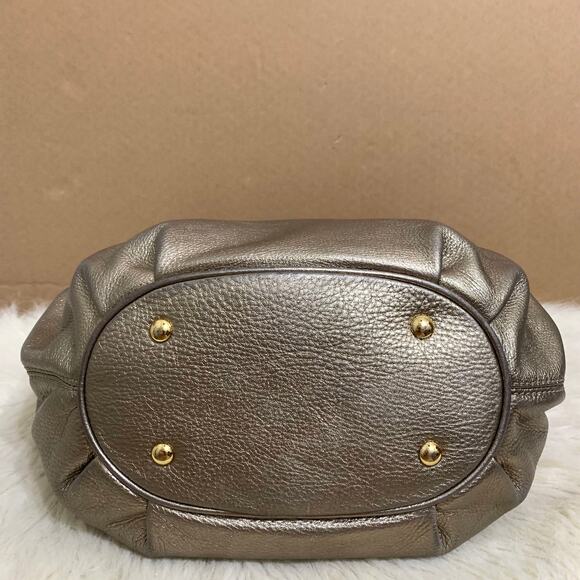 MICHAEL KORS Gold Metallic Leather Grommet Shoulder Tote Bag - Picture 10 of 16